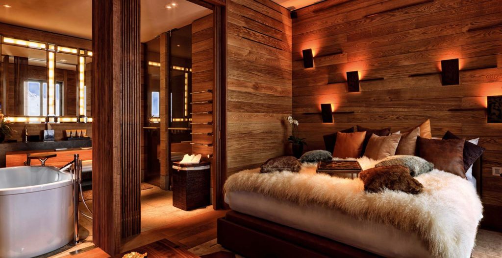 illuminazione led calda hotel legno